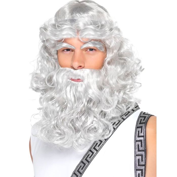 Perruque Zeus avec barbe et sourcils Taille Unique