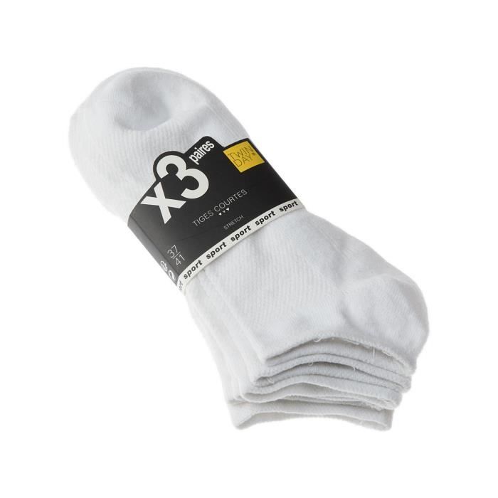 Twinday - Chaussette Mini-chaussettes - Femme - 2/242/1_blanc_3741 37/41 Blanc