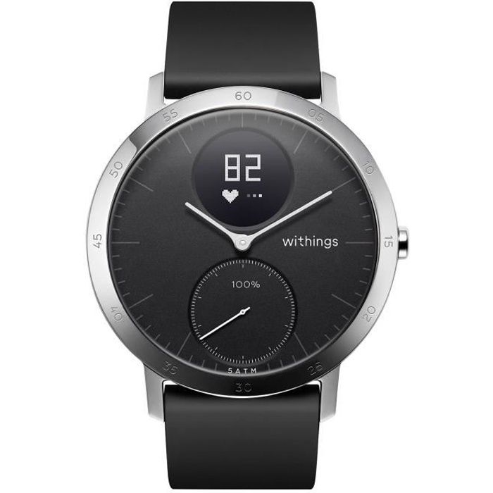 Montre Connectée Capteur d'activité Fréquence Cardiaque Withings Steel Noir