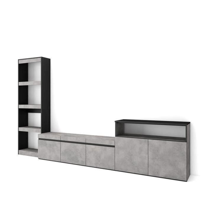 Ensemble Meuble TV 310x35x186cm Pour les TV jusquà 65 Ciment RF3166 Ensemble Meuble TV 310x35x186cm Pour les TV jusquà 65 Ciment RF3166