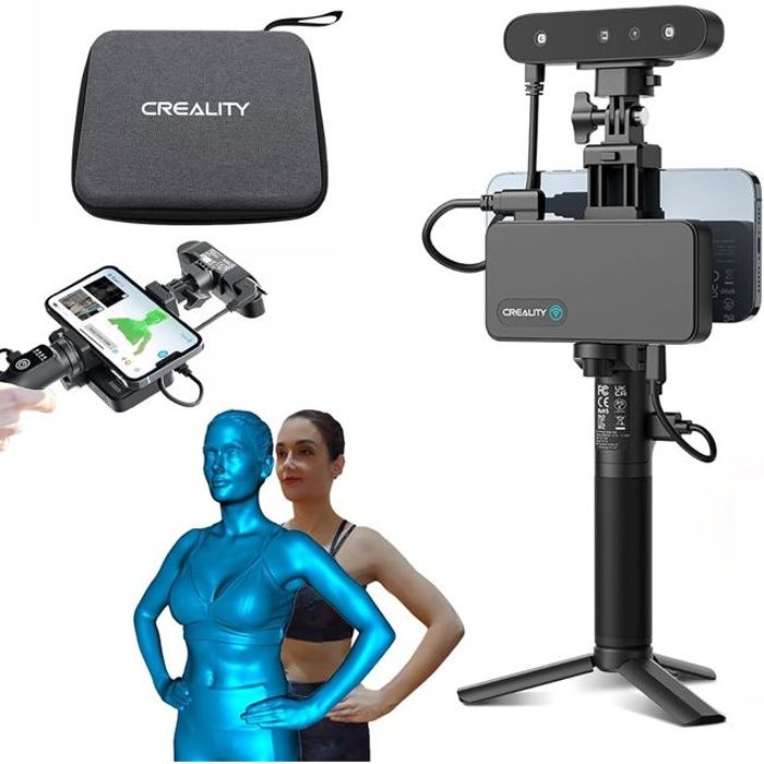 Creality CR Scan Ferret Pro Scanner 3D Précision 0,1 mm Anti-Shake Tracking Portable avec WiFi 6 et umérisation couleur 24 bits