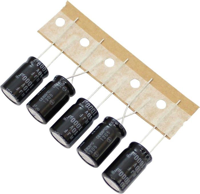 Condensateurs électrolytiques 1000µF 10V – Lot De 5, -40 à +105°C, Pour électronique