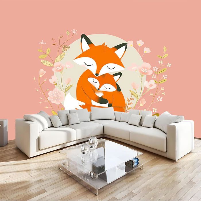 Papier Peint Panoramique Dessin Animé Animal Renard Poster Geant Mural ...