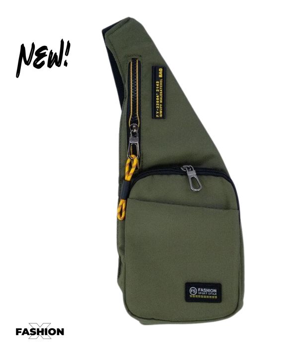Sacoche homme - JCL - Sac body-bag - Multi-poches - Kaki - 100% nylon