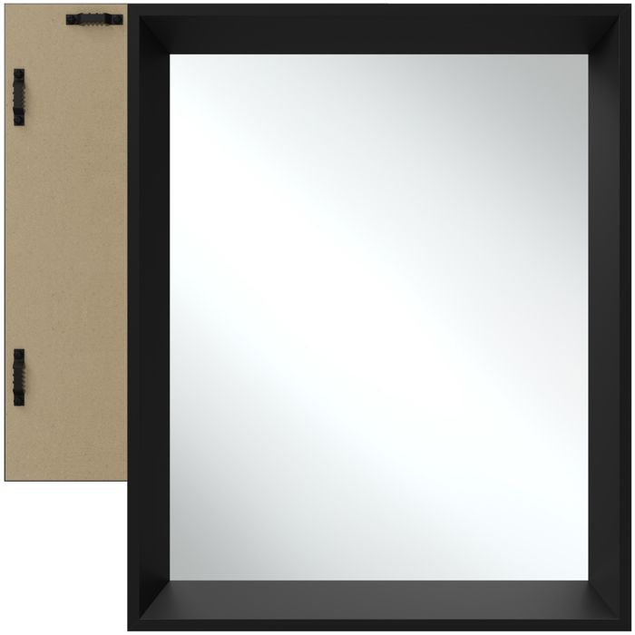 Miroir - TECTAKE - Miroir mural ELINA rectangulaire en verre avec crochets de fixation 406 x 508 cm - Noir