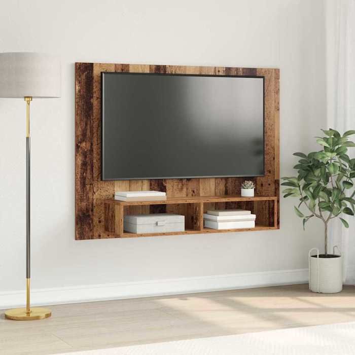 Meuble TV mural-Banc TV-Meuble Télé Bois ancien 120 x 23.5 x 90 cm 490408