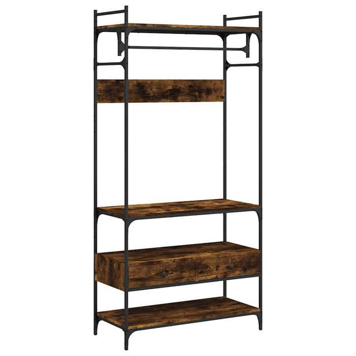 Armoire à tiroirs chêne fumé - GKO - 89x39x1845 cm - Bois dingénierie - Métal - Tiroirs 42x285x115 cm