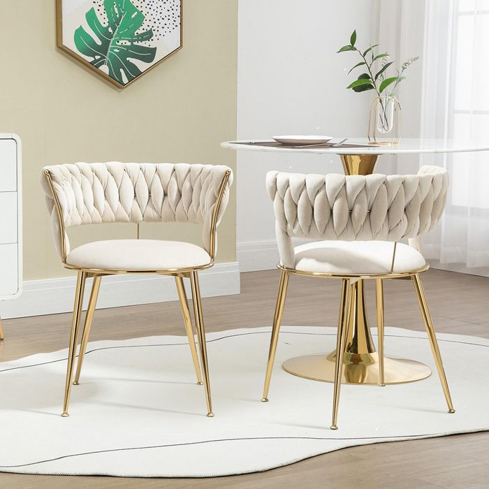 Lot de 2 Chaises en velours avec dossier design doigts et accoudoirs Lot de 2 Chaises en velours avec dossier design doigts et accoudoirs