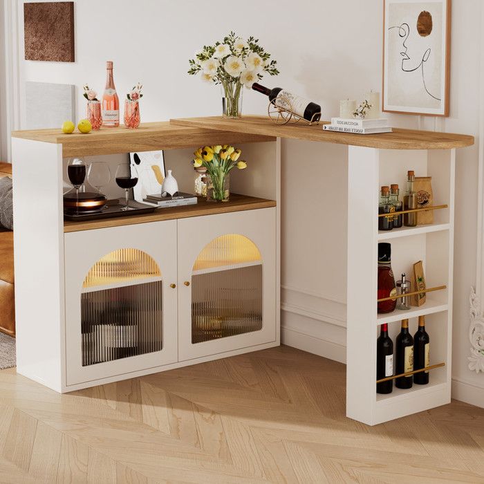 Table de bar extensible blanc 138-193×39×105 cmrotative multifonction avec bande LED 1m table de bistrot/à manger avec rangement