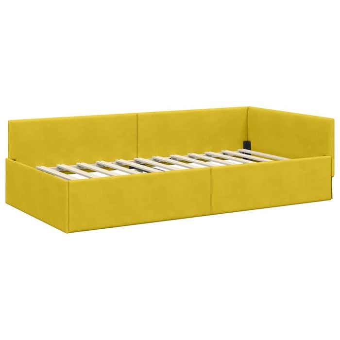 Structure de lit double(1 pc) - VIDAXL - Montage Facile - dangle avec tête de lit - Jaune 90 cmx190 cm L1483