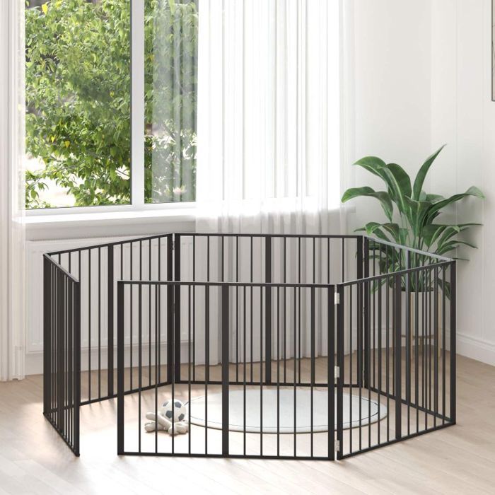 vidaXL Porte pour chien 6 pcs 100 x 80 cm Acier galvanisé - vue 2