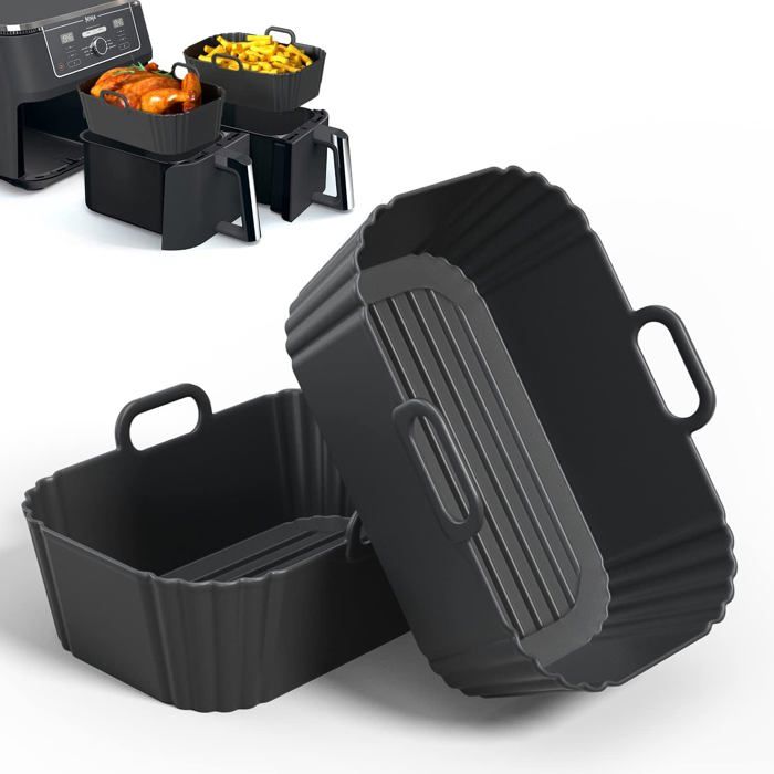Moule Silicone Air Fryer 2 Paquet Pour Ninja Dual Zone Af300Eu Af400Eu Af400Euwh Af200Eu Dz300Eu Dz400Eustgd Cosori Pour 7.6L 8.5L