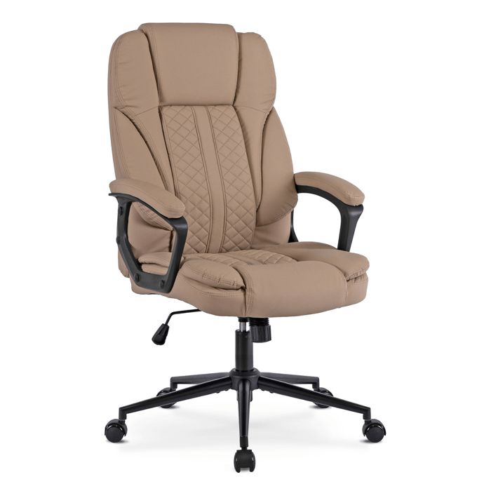 Fauteuil de bureau pivotant PHONIX Beige Éco-cuir Moderne