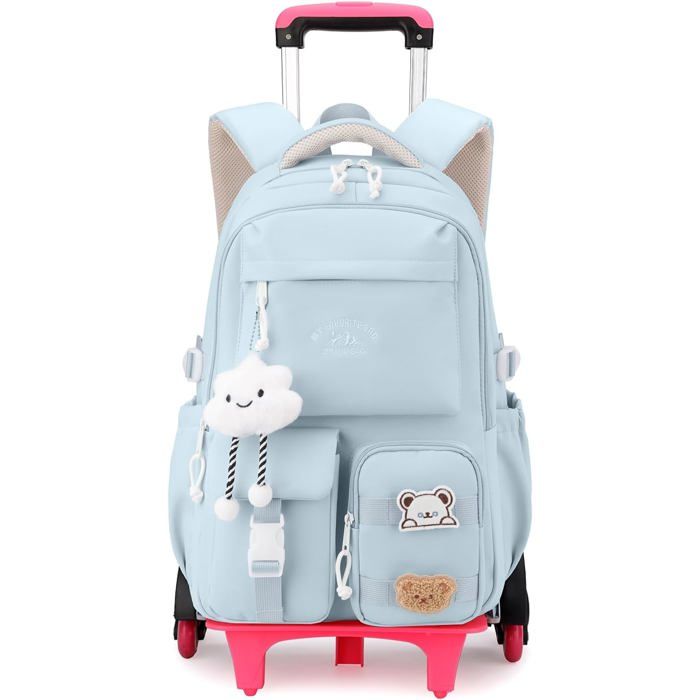 Cartable à roulettes pour fille - Tanou - 30 L - 32x20x46 cm - Pour primaire et collège