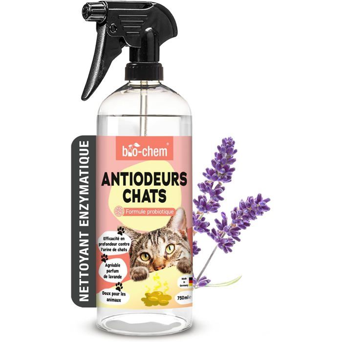 Nettoyant anti odeur pour chats 750 ml Désodorisant destructeur d odeur urine chat-Nettoyage litiere pour chat-produit menager
