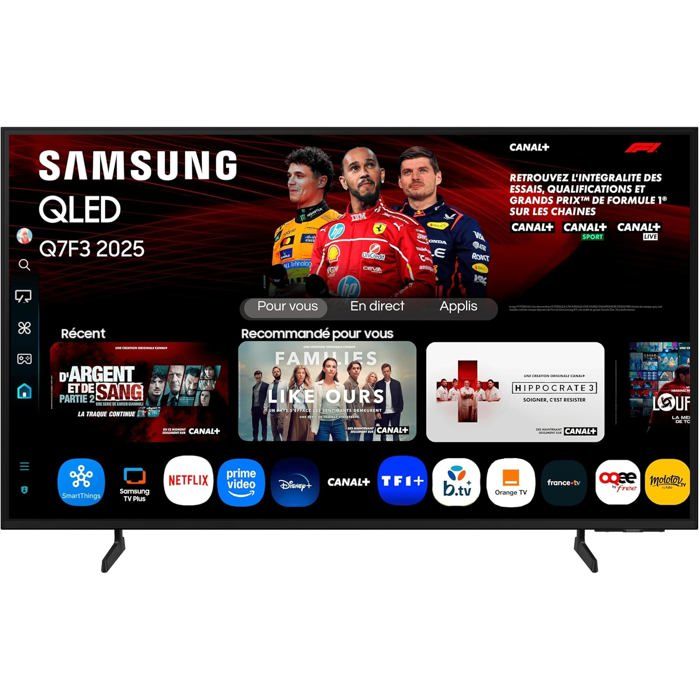 TV AI 65 Pouces QLED 4K Smart TV 65Q7F3 Quantum Dots Processeur Q4 AI WiFi AirPlay HDR Q Symphony OTS Lite Bixby Gaming Hub