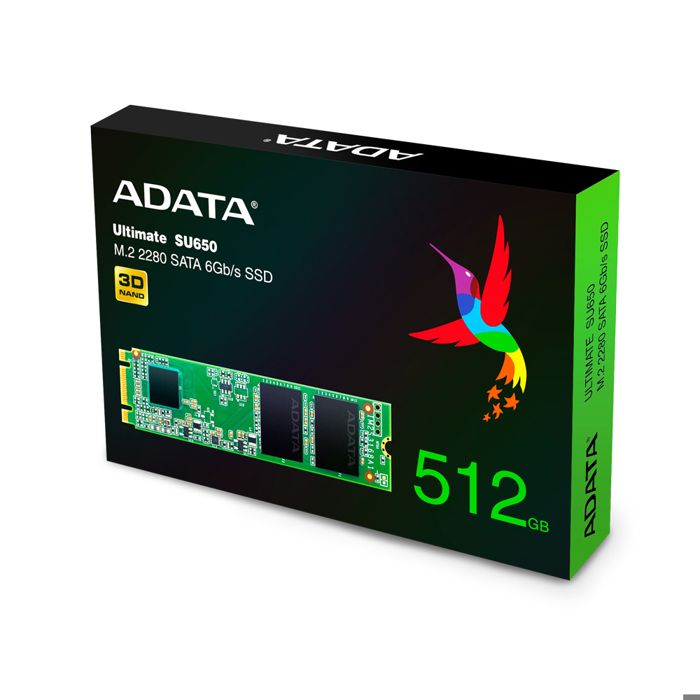 Adata SU650 Disque SSD interne M.2 2280 SATA 3D NAND jusquà 550 Mo/s (ASU650NS38-512GT-C) 512 Go – 4711085936011