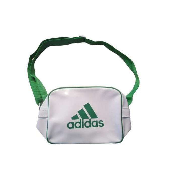 Sac Bandouliere Vintage Verte et Blanche Adidas Originals en Vinyl Blanc et vert Cdiscount Bagagerie Maroquinerie