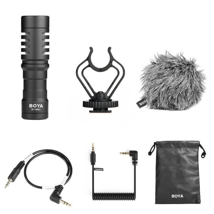 BOYA BY-MM1 Microphone Cardioïde Universel – Pour Appareil Photo, Caméscope, Smartphone IPhone Android