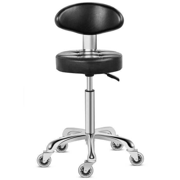 Kaleurrier Tabouret A Roulettes Avec Roulettes Douces Dossier Rembourre Confortable Siege Pivotant Hydraulique Robuste Reglable E Achat Vente Tabouret Cdiscount