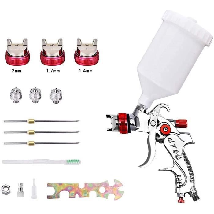 Kit Aérographe Double Action - Pour Peinture, Art, Tatouage Ou Pâtisserie - Métal