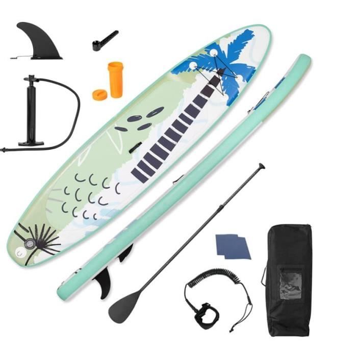 GYMAX Stand Up Paddle Board Gonflable 320X76X15CM, Planche de Surf