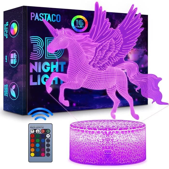 Lampe Licorne Jouet Fille - Idee Cadeau Noel Fille 3 4 5 6 7 8 Ans,  Veilleuse 3D Licorne Lumineuse Pour Decoration Chambre Fi[u2448] -  Cdiscount Puériculture & Eveil bébé