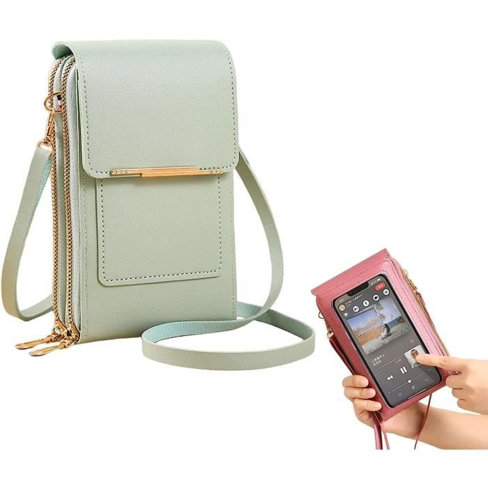 Pochette bandoulière en cuir pour téléphone portable - pochette