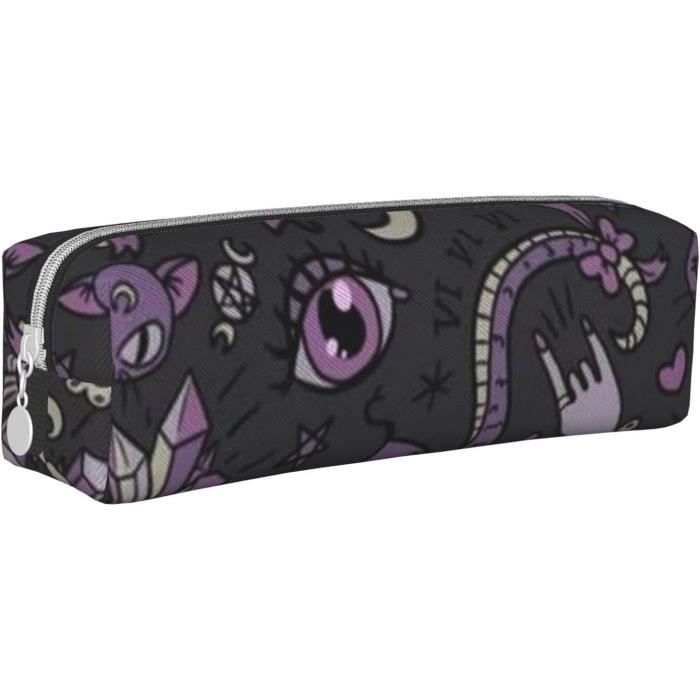 Trousse à Crayons Loup Aurore - Grande Capacité, Design Vertical Pliable - Polyester, 21x14x5 Cm - Pour école, Bureau, Voyage, Maquillage