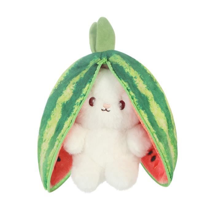Lapin Pastèque - environ 22-25 cm M - Peluche lapin fraise 2 en 1, Jouet  doux, Flip carotte à lapin, Oreiller - Cdiscount Jeux - Jouets