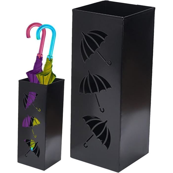 SONGMICS Porte-parapluies en métal, Support à rectangulaire, avec