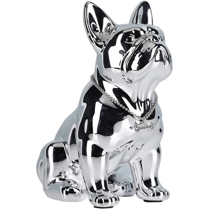 Statue Bouledogue Français En Résine - Décoration Maison Ou Extérieur, Taille M Noir