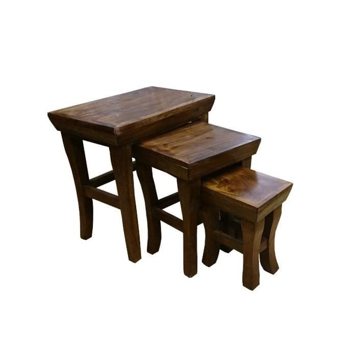 Lot 3 Tables Gigognes Acacia Achat Vente Table Basse Lot 3
