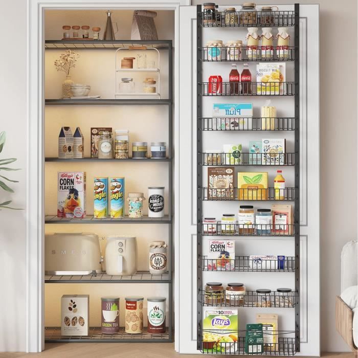 Organisateur De Garde-manger Suspendu Sur Porte,SucceBuy étagère Murale à épices Avec 9 Niveaux Ajustables,conçu En Acier Durable,coloris Blanc | Leroy Merlin