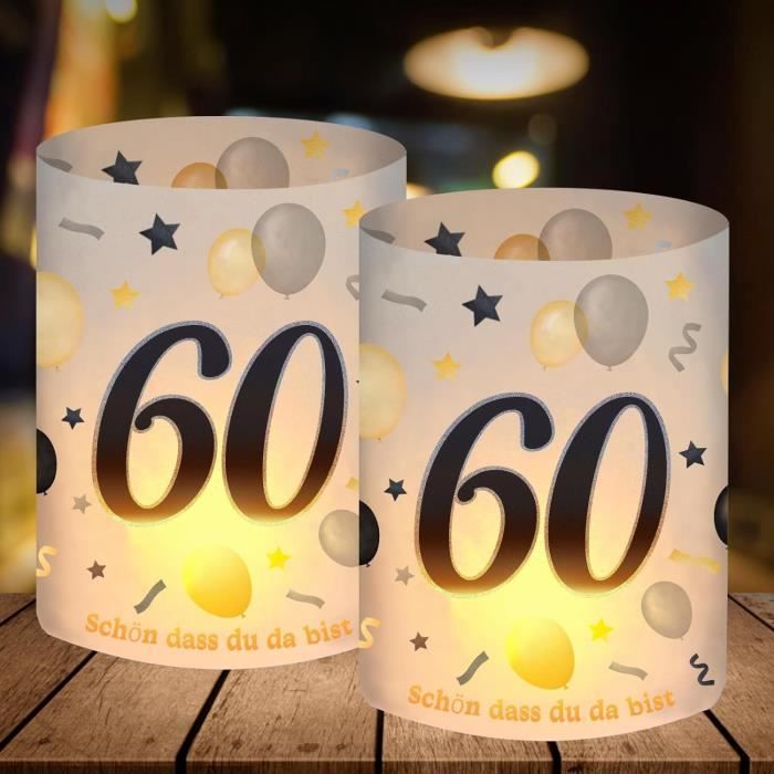 Photophores Décoratifs 50 Ans - Lot De 12 Pour Anniversaire Ou Fête