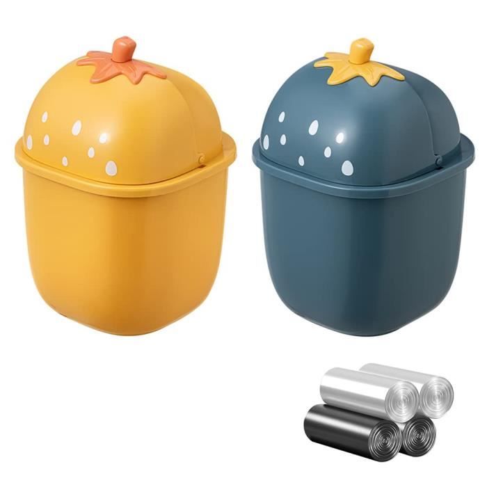 EnthuLove Lot De 1 Mini Poubelles De Voiture Avec Couvercle Et 45 Sacs Poubelles, Poubelle De