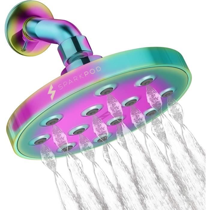 Pommeau De Douche à Effet Pluie HUODAY 12 Pouces Chromé LED - Neuf