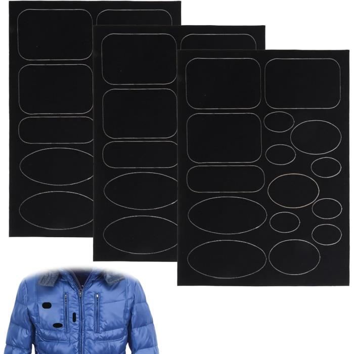 Reparation Doudoune Noir Kit De Réparation, Patch Autocollant En Nylon Pour Doudounes, Vestes, Manteaux Matelassés, Vêtements, Tentes De Camping Patch Autocollant Pour Doudoune