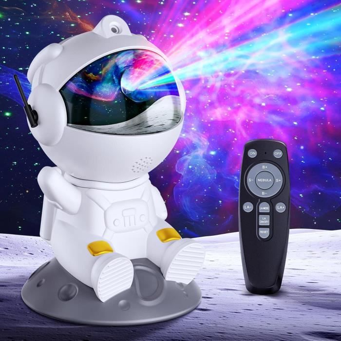 Veilleuse Projecteur Galaxie Astronaute - Avec Télécommande - LED - Alimentation USB - Blanc - Neuf