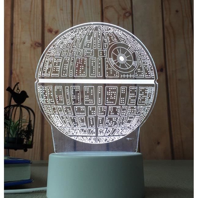 Nouveaute Acrylique Gradient Lampe De Bureau Colore 3d Planete