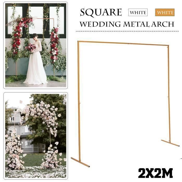 2x2m Arche De Mariage Cadre De Fond De Mariage En Fer Forge Decoratif Support De Fleurs Or Cdiscount Jardin