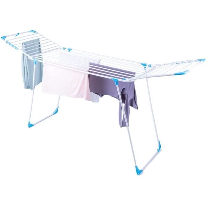 Séchoir à Linge Pliable Avec 24 Pinces Rotatives - Porte-chaussettes Intégré, Pour Balcon, Buanderie, Voyage