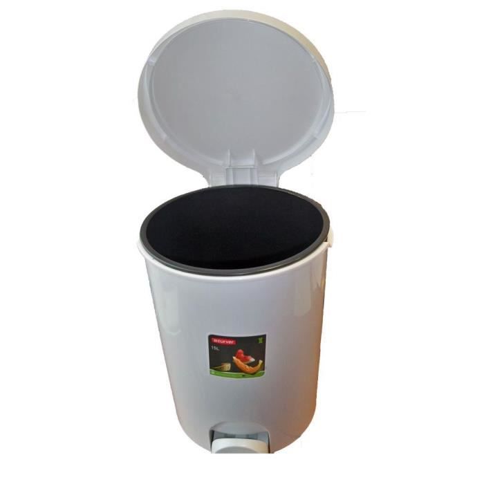 Curver Poubelle Avec Pédale 15l Blanc 173195