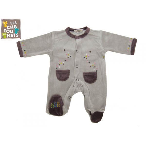 Pyjama b b pr matur 00 mois gris mauve Cdiscount Maison