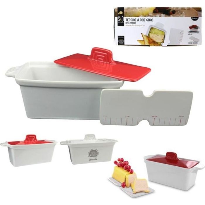 TERRINE AVEC PRESSE FOIE GRAS IDMOBILIERDECO Cdiscount Maison