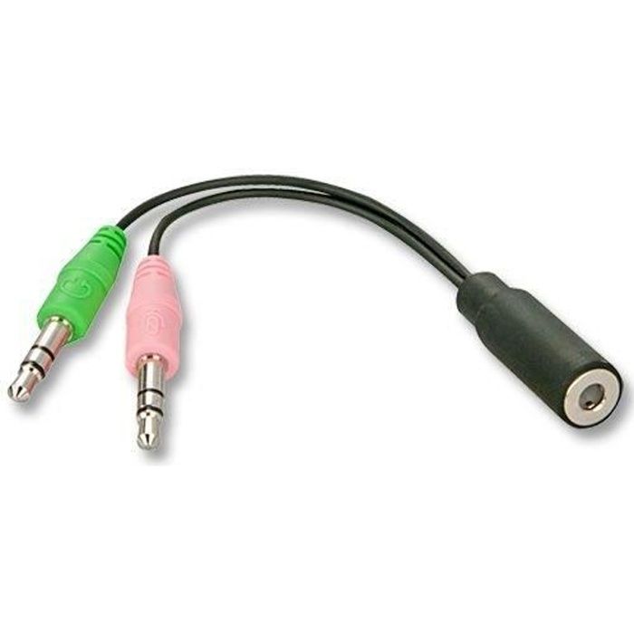 Adaptateur Audio Pour Avion - Convertisseur Double Jack Mono Vers Stéréo - Noir - Compatible Tous Casques