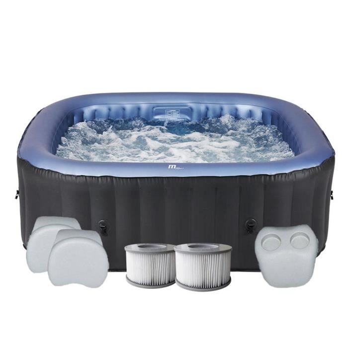 Spa Gonflable Jacuzzi Carre Salina 6 Places Set Confort 2 Filtres Supplementaires Cdiscount Jardin