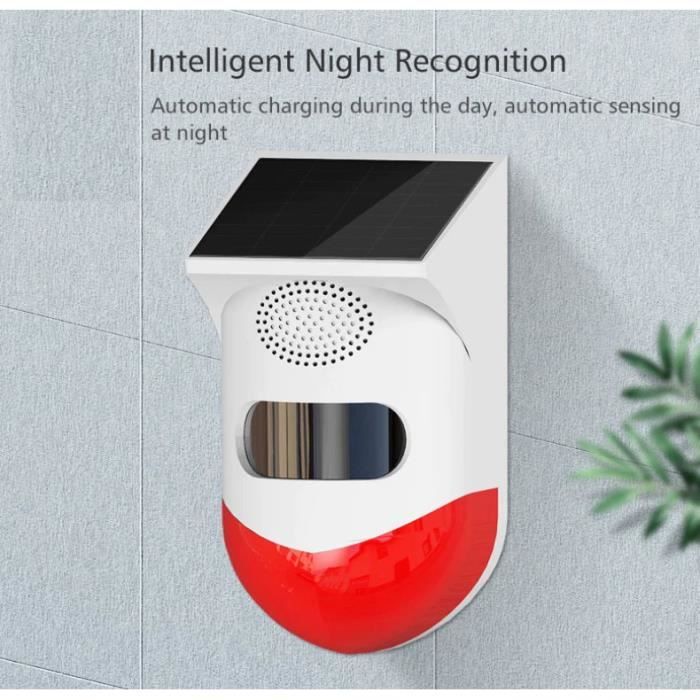 Alarme solaire d'allée - TMISHION - 120dB - Télécommande sans fil - 4