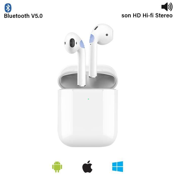 Écouteurs sans fil Bluetooth compatibles Android et Apple