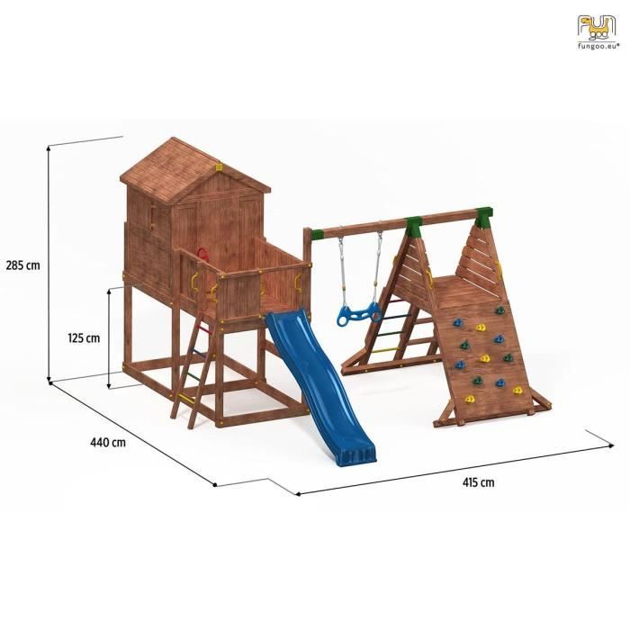 Aire De Jeux Pour Enfants En Bois Seche Lasure Porticcio Cdiscount Jeux Jouets